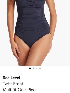 Sea Level Twist-Front One-Piece Swimsuit in Navy